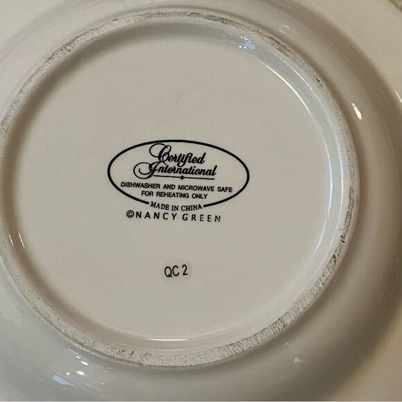 Certified International Nancy Green 1 Blue Round Dinner Plate Replacement - Picture 2 of 2